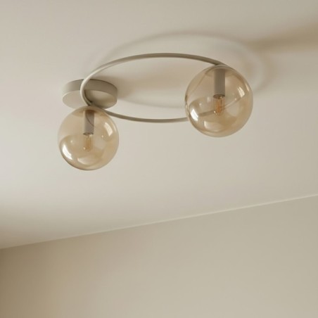 Lampe de plafond Buga Moka Ambre (2 lumières)