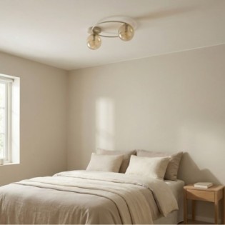 Lampe de plafond Buga Moka Ambre (2 lumières)