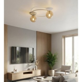 Lampe de plafond Buga Moka Ambre (2 lumières)