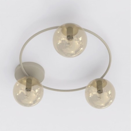 Lampe de plafond Buga Moka Ambre (3 lumières)