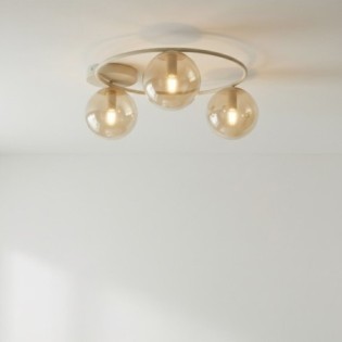 Lampe de plafond Buga Moka Ambre (3 lumières)