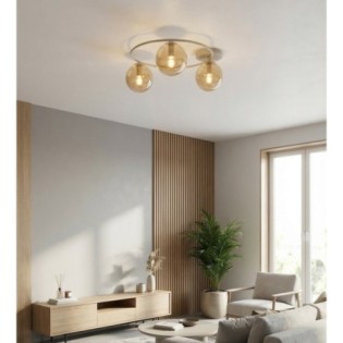 Lampe de plafond Buga Moka Ambre (3 lumières)