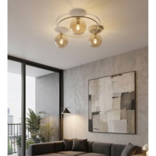 Lampe de plafond Buga Moka Ambre (3 lumières)