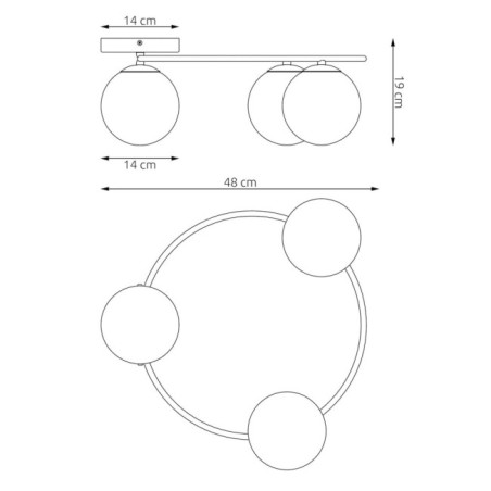 Lampe de plafond Buga Moka Ambre (3 lumières)