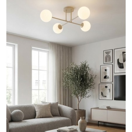 Lampe de plafond Drin Moka Opale (4 lumières)
