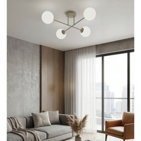 Lampe de plafond Drin Moka Opale (4 lumières)