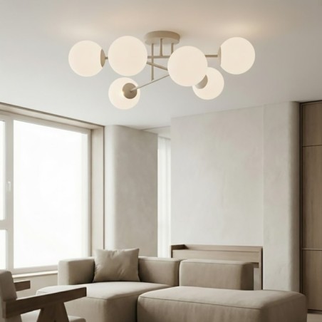 Lampe de plafond Drin Moka Opale (6 lumières)