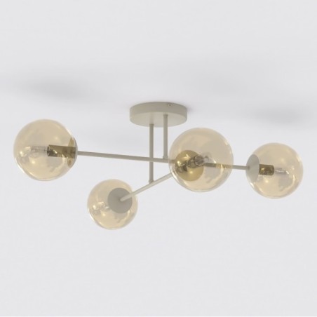 Lampe de plafond Drin Moka Ambre (4 lumières)