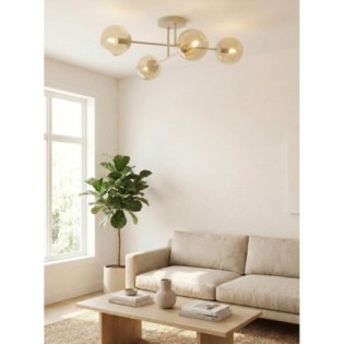 Lampe de plafond Drin Moka Ambre (4 lumières)