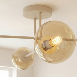 Lampe de plafond Drin Moka Ambre (4 lumières)