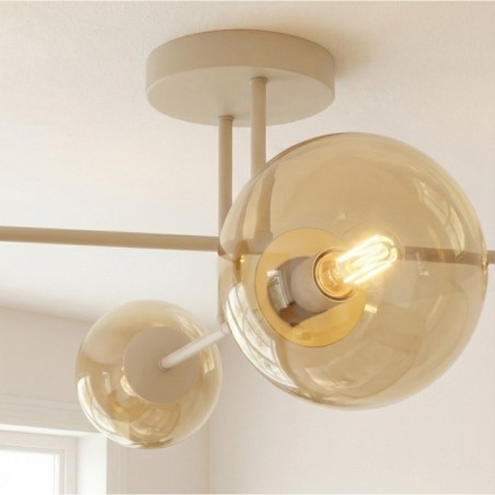 Lampe de plafond Drin Moka Ambre (4 lumières)