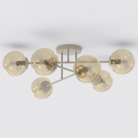 Lampe de plafond Drin Moka Ambre (6 lumières)
