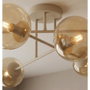 Lampe de plafond Drin Moka Ambre (6 lumières)