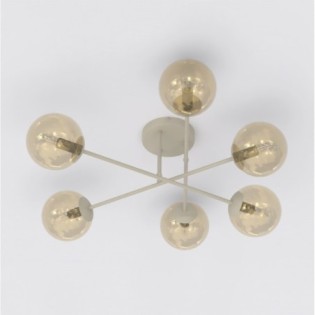 Lampe de plafond Drin Moka Ambre (6 lumières)