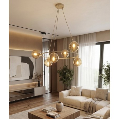 Suspension Ibar Ambre (6 lumières)