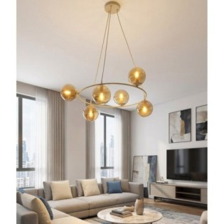 Suspension Ibar Ambre (6 lumières)