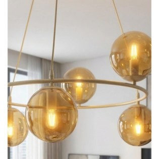 Suspension Ibar Ambre (6 lumières)