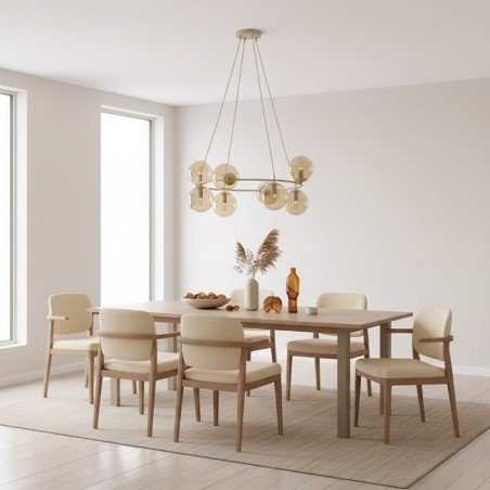 Suspension Ibar Ambre (9 lumières)