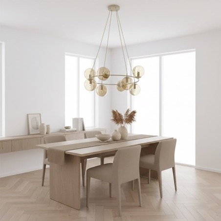Suspension Ibar Ambre (9 lumières)