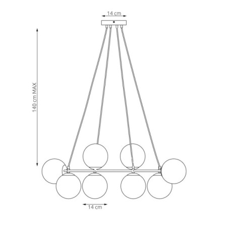 Suspension Ibar Ambre (9 lumières)