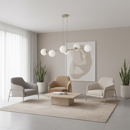 Suspension Odra Moka Opale (6 lumières)