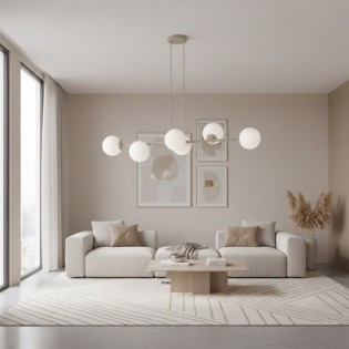 Suspension Odra Moka Opale (6 lumières)