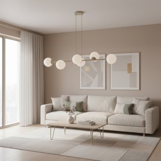 Suspension Odra Moka Opale (6 lumières)
