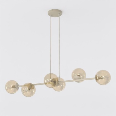 Suspension Odra Moka Ambre (6 lumières)