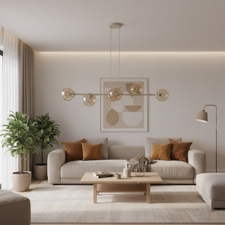 Suspension Odra Moka Ambre (6 lumières)