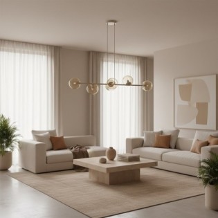 Suspension Odra Moka Ambre (6 lumières)