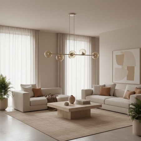 Suspension Odra Moka Ambre (6 lumières)