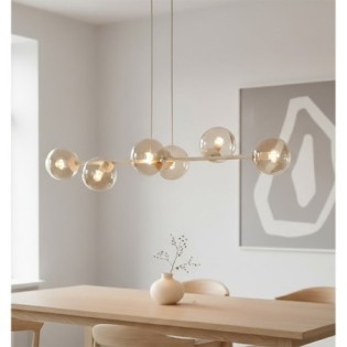 Suspension Odra Moka Ambre (6 lumières)