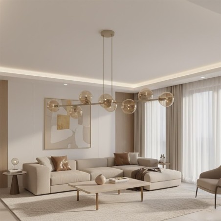 Suspension Odra Moka Ambre (8 lumières)