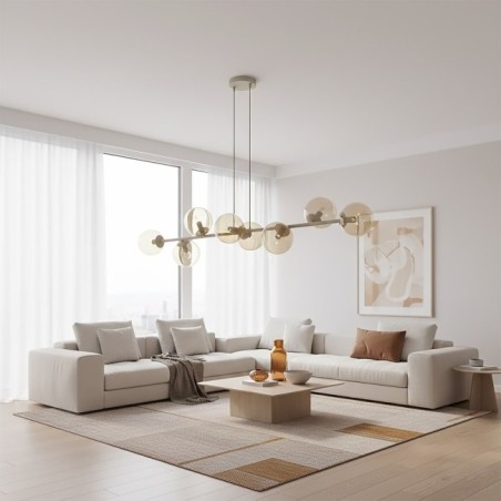 Suspension Odra Moka Ambre (8 lumières)