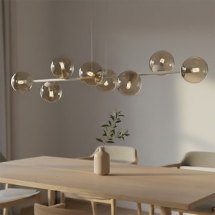 Suspension Odra Moka Ambre (8 lumières)