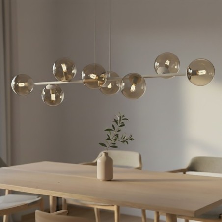 Suspension Odra Moka Ambre (8 lumières)