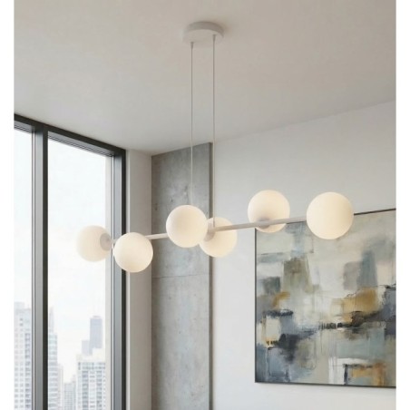 Suspension Odra Gris Opal (6 lumières)