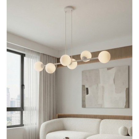 Suspension Odra Gris Opal (6 lumières)