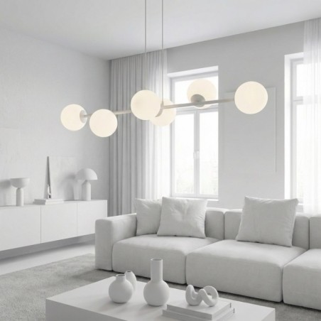 Suspension Odra Gris Opal (6 lumières)