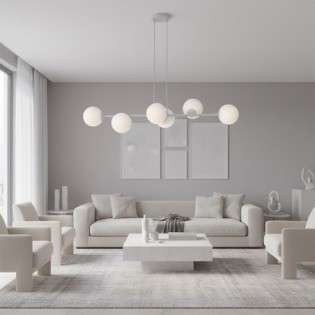 Suspension Odra Gris Opal (6 lumières)