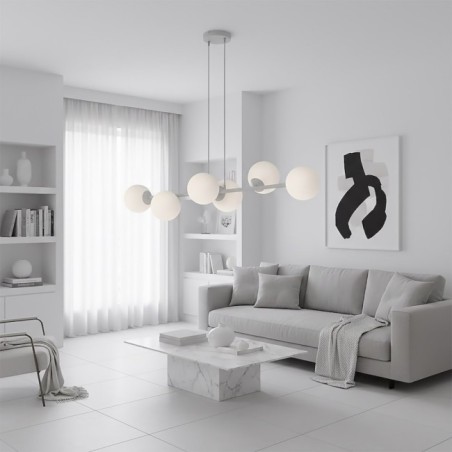 Suspension Odra Gris Opal (6 lumières)