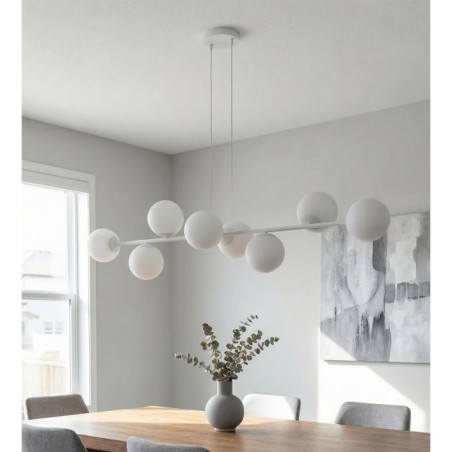 Suspension Odra Gris Opal (8 lumières)