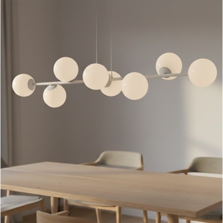 Suspension Odra Gris Opal (8 lumières)