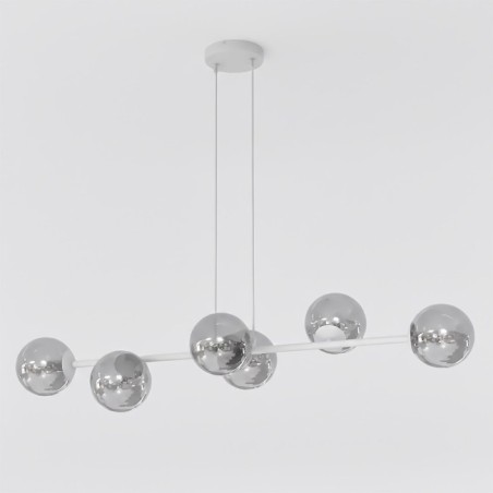Suspension Odra Gris Graphite (6 lumières)
