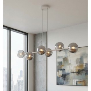 Suspension Odra Gris Graphite (6 lumières)