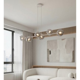 Suspension Odra Gris Graphite (6 lumières)