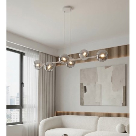 Suspension Odra Gris Graphite (6 lumières)