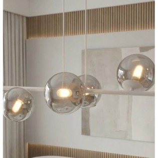 Suspension Odra Gris Graphite (6 lumières)