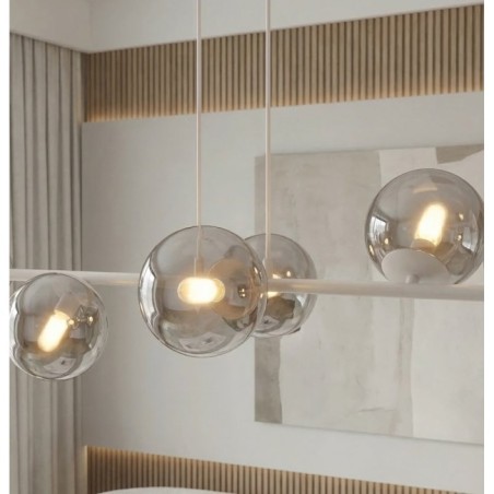 Suspension Odra Gris Graphite (6 lumières)