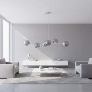Suspension Odra Gris Graphite (6 lumières)